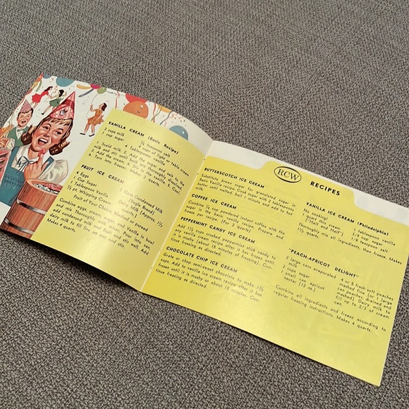 Vintage Recipes & Instructions for Homemade Ice Cream for RCW Ice Cream Machine - Picture 3 of 8